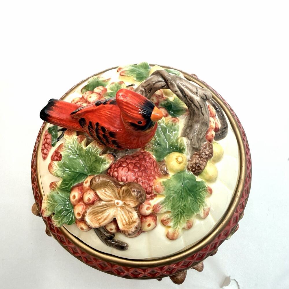 Geo Z Lefton 2001 Cardinal Collection Canister Jar & Lid Vintage Christmas - Picture 4 of 16